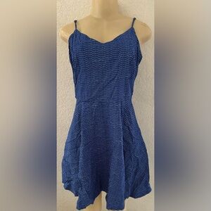 Gap blue fit flare dress sexy midi casual y2k formal
